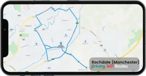 Rochdale (Manchester) Driving Test Route Map