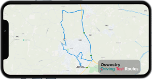 Oswestry Driving Test Route Map