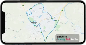 Clear and Concise Maps of Driving Test Routes for Lichfield Driving Test Centre